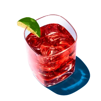 A glass of cranberry vodka 